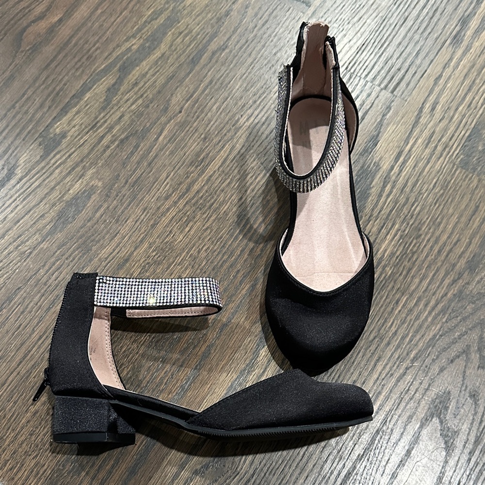 Mix No. 6 Tina Pump Black Dress Shoes with Silver Iridescent Rhinestones